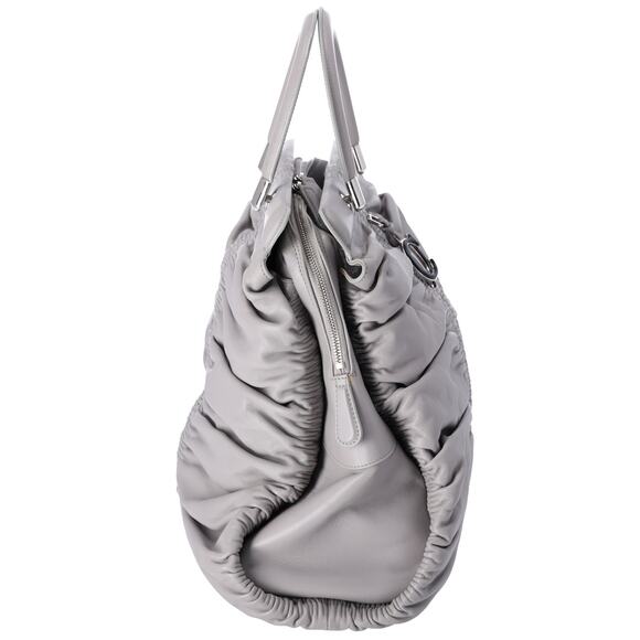 Christian Dior Karenina Handbag North South Tote Gray Leather - Picture 3 of 9